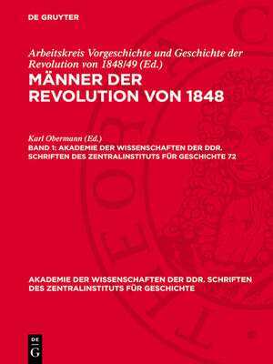 cover image of Männer der Revolution von 1848. Band 1